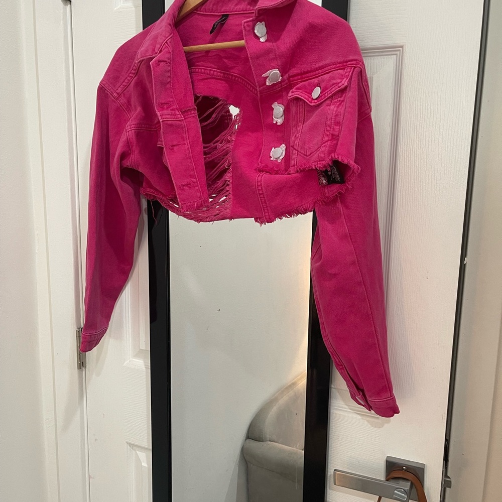 American Bazi Vibrant Pink Kids Jean Jacket